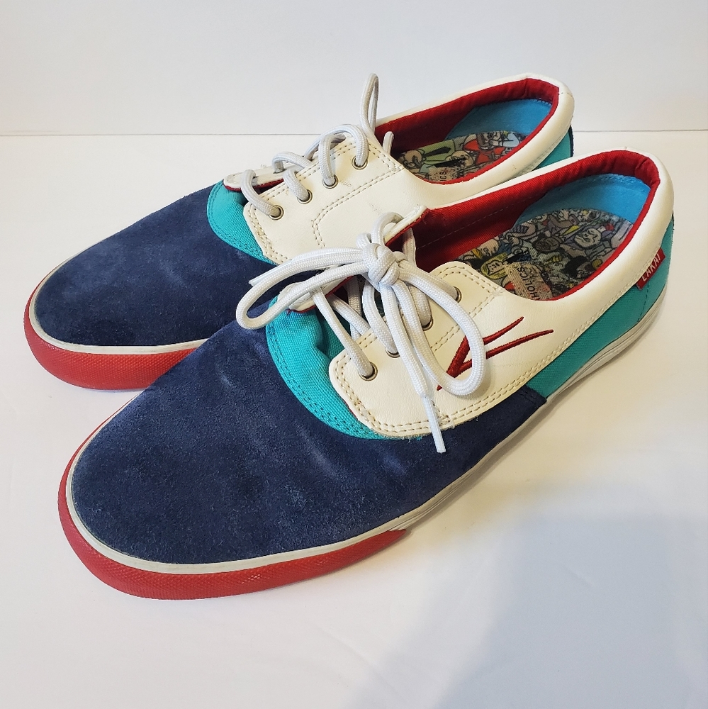 Lakai Camby Workaholics Blue White Red Men's Size 9.5 Skate Shoes